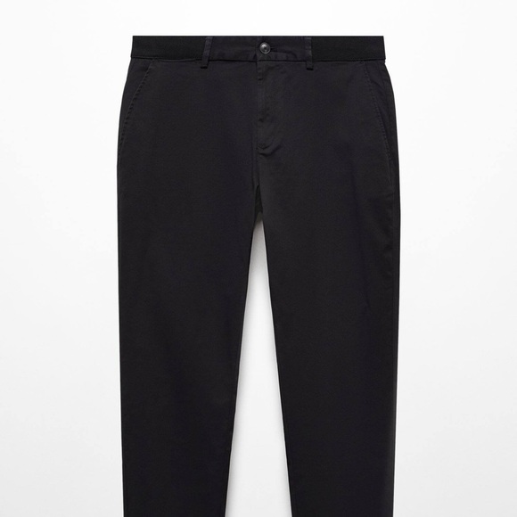 Mango Cotton Tapered Crop Pants - Black Size M / W32 - Picture 3 of 7